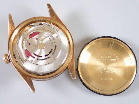 ロレックス オイスターパーペチュアルデイト Ref.15037 シャンパン文字盤 中古 14k