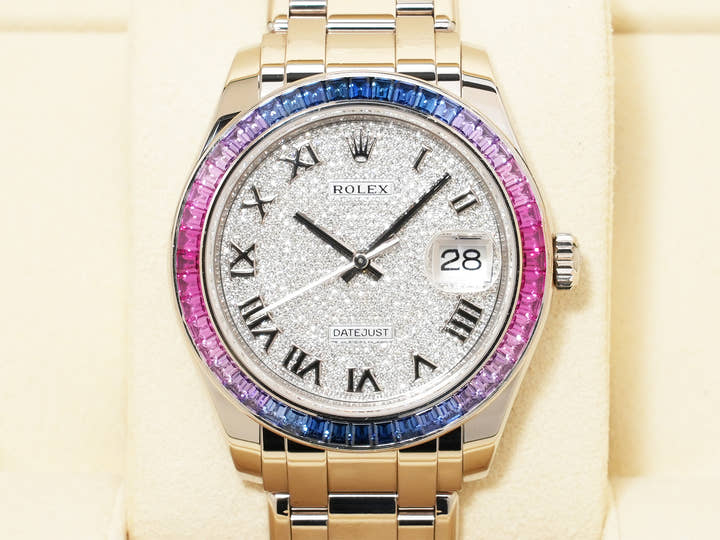ロレックス デイトジャスト パールマスター Ref.86349SAFUBL ホワイトゴールド パヴェダイヤ文字盤 中古 ddqkunu7
