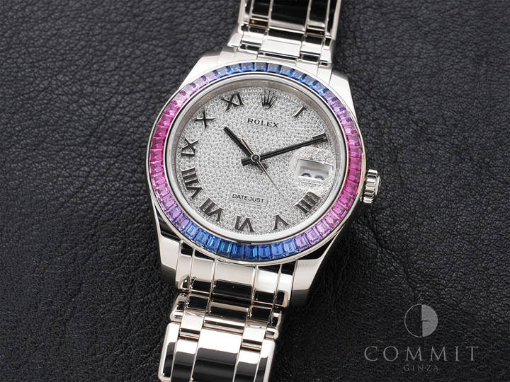 ロレックス デイトジャスト パールマスター Ref.86349SAFUBL ホワイトゴールド パヴェダイヤ文字盤 中古 ddqkunu7