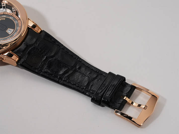 ハリーウィンストン オーシャン トゥールビヨン ジャンピングアワー Ref.OCEMTJ45RR001 オープンワーク仕上げ ブラック サファイアクリスタル文字盤 中古 2dbfnhiu