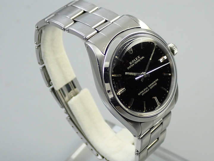 ロレックス オイスターパーペチュアル Ref.1002 ステンレススチール ブラック文字盤
