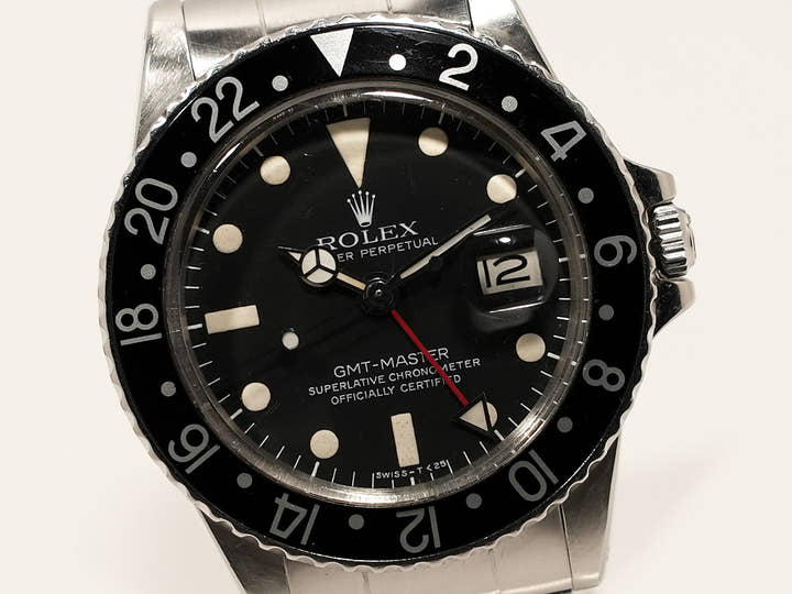 ロレックス GMTマスター Ref.1675 ステンレススチール ブラック文字盤 オイスターブレスレット 中古 524vz42e