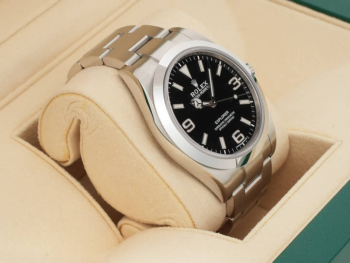 ロレックス エクスプローラーI 鏡面ブラックアウト Ref.214270 ステンレススチール ブラック文字盤