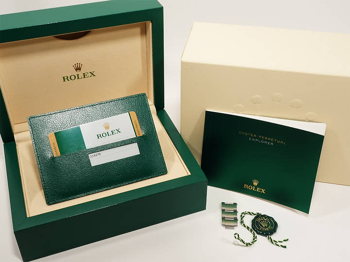 ロレックス エクスプローラーI 鏡面ブラックアウト Ref.214270 ステンレススチール ブラック文字盤