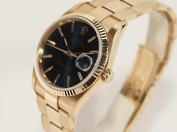 ロレックス オイスターパーペチュアル デイト Ref.15238 イエローゴールド ブルー文字盤
