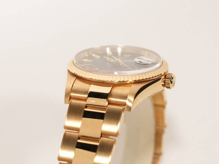ロレックス オイスターパーペチュアル デイト Ref.15238 イエローゴールド ブルー文字盤