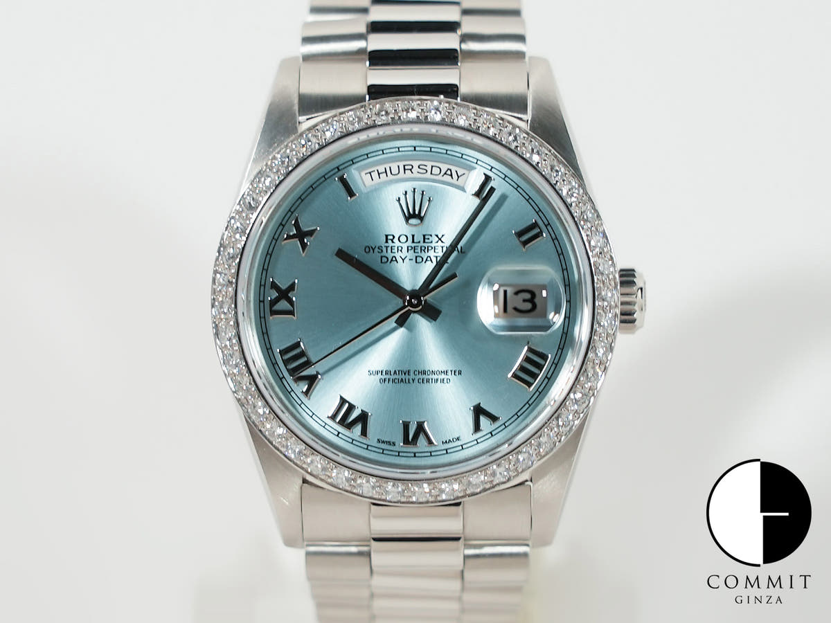 ロレックス デイデイト Ref.18346A プラチナ アイスブルー文字盤