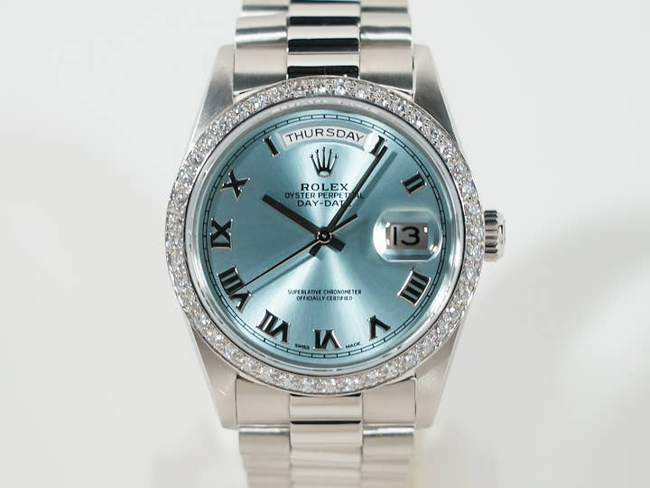 ロレックス デイデイト Ref.18346A プラチナ アイスブルー文字盤