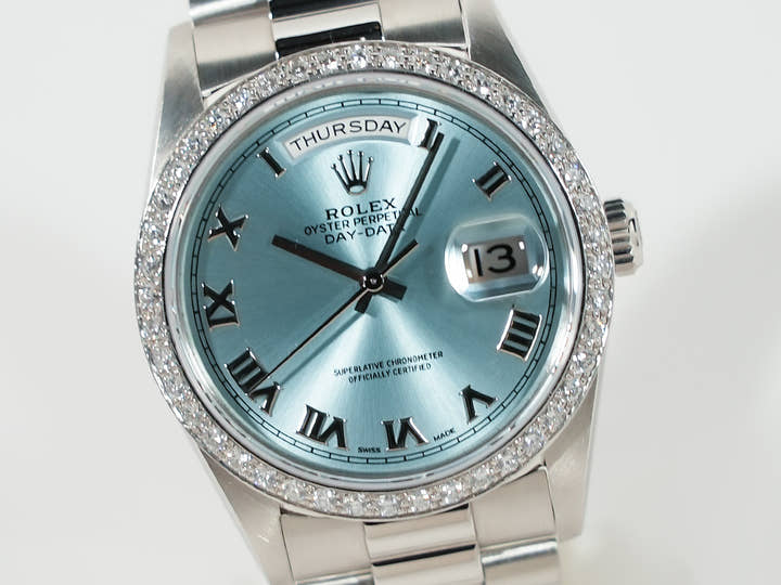 ロレックス デイデイト Ref.18346A プラチナ アイスブルー文字盤