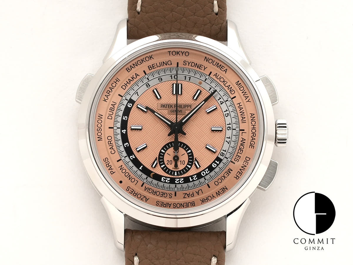 パテックフィリップ コンプリケーション ワールドタイム クロノグラフ Ref.5935A-001 ステンレススチール ローズゴールドメッキ オパーリン文字盤