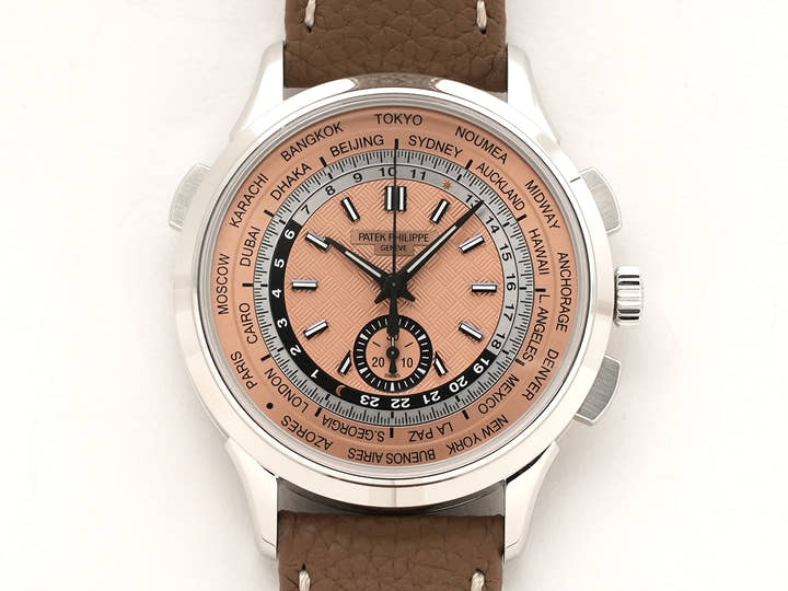 パテックフィリップ コンプリケーション ワールドタイム クロノグラフ Ref.5935A-001 ステンレススチール ローズゴールドメッキ オパーリン文字盤