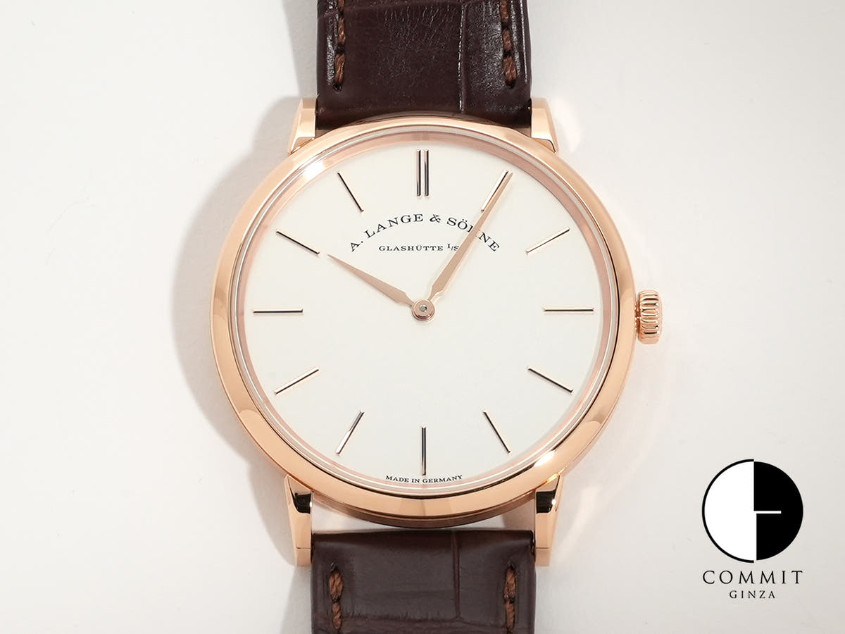 A.ランゲ&ゾーネ サクソニア フラッハ Ref.201.033 シルバー文字盤 極美品 pwpstouo