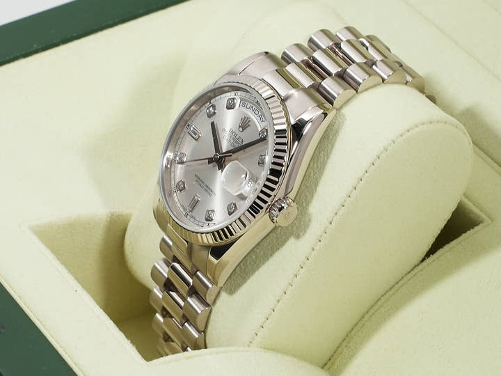 ロレックス デイデイト36 Ref.118239A ホワイトゴールド シルバー文字盤