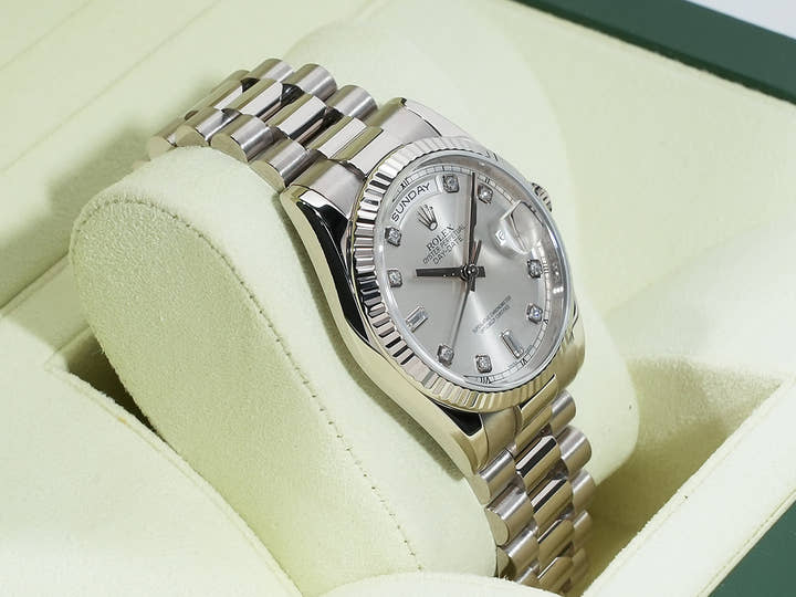 ロレックス デイデイト36 Ref.118239A ホワイトゴールド シルバー文字盤