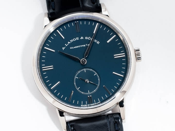 A.ランゲ&ゾーネ サクソニア Ref.219.028 18KWG ブルー文字盤 美中古 q64gxcvv