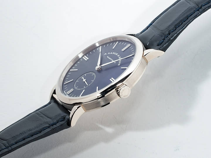 A.ランゲ&ゾーネ サクソニア Ref.219.028 18KWG ブルー文字盤 美中古 q64gxcvv