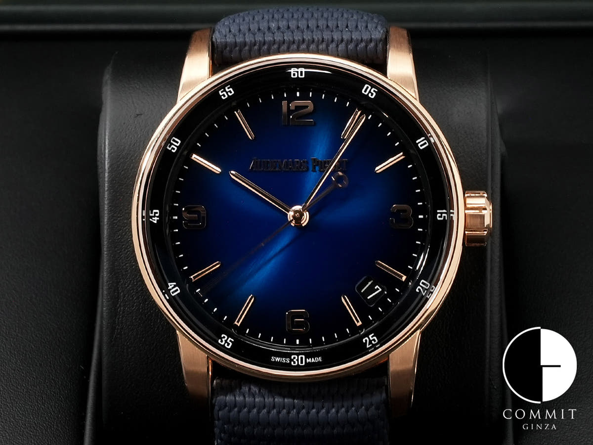 オーデマピゲ CODE 11.59 バイ オーデマ ピゲ Ref.15210OR.OO.A028CR.01 ピンクゴールド スモークブルーラッカー文字盤