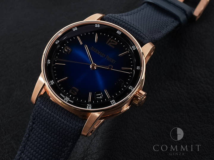 オーデマピゲ CODE 11.59 バイ オーデマ ピゲ Ref.15210OR.OO.A028CR.01 ピンクゴールド スモークブルーラッカー文字盤