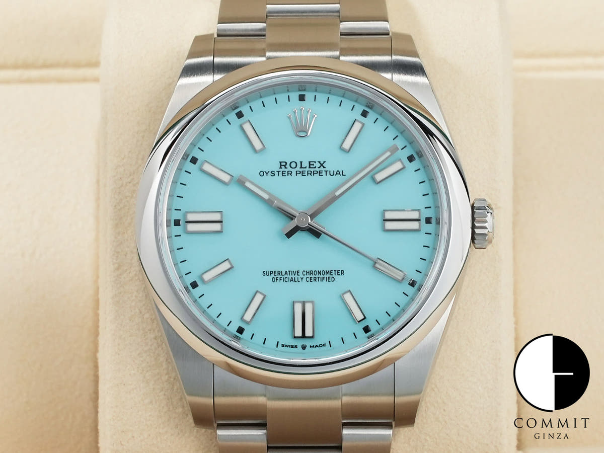 ロレックス オイスターパーペチュアル41 Ref.124300 ステンレススチール ターコイズ文字盤