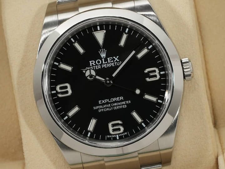 ロレックス エクスプローラーI Ref.214270 ステンレススチール ブラック文字盤