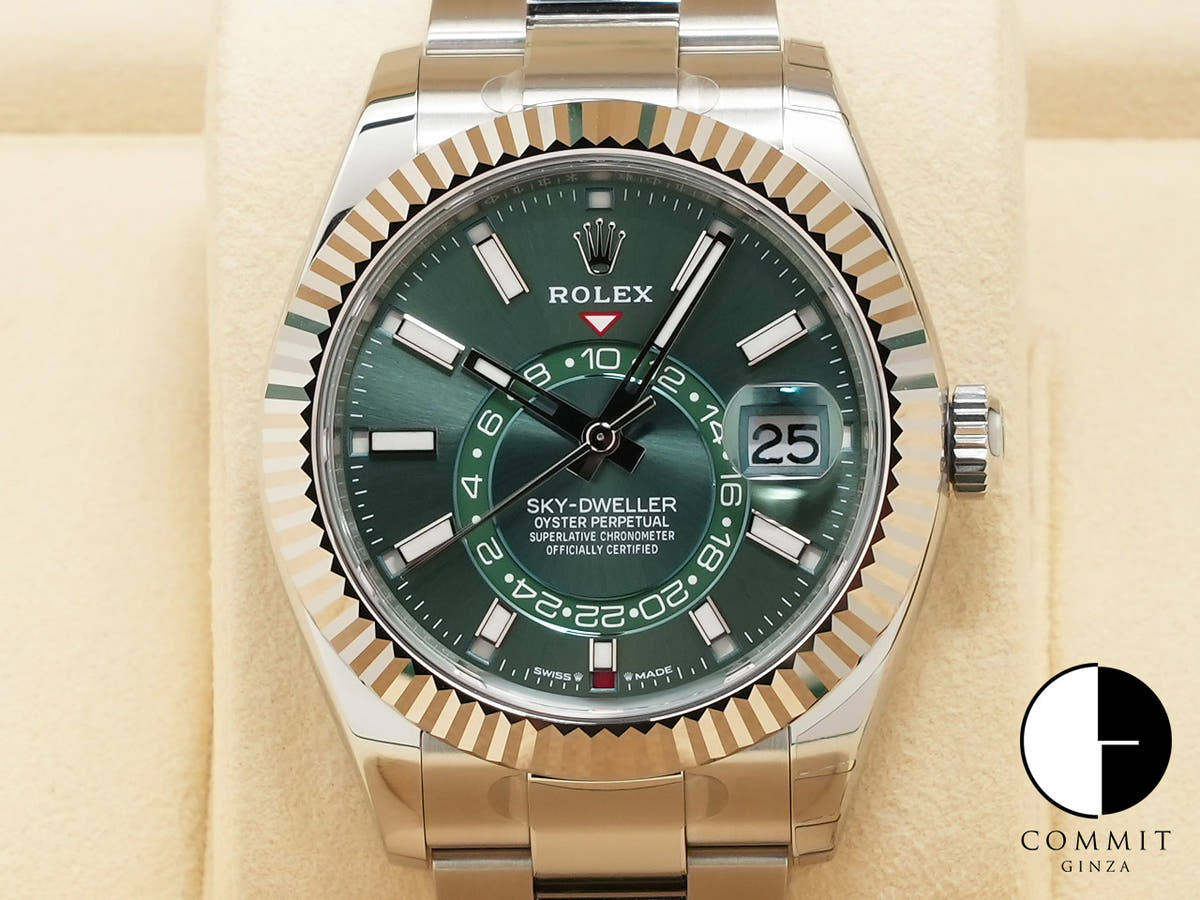 ロレックス スカイドゥエラー Ref.336934 ステンレススチール/ホワイトゴールド ミントグリーン文字盤 オイスターブレスレット