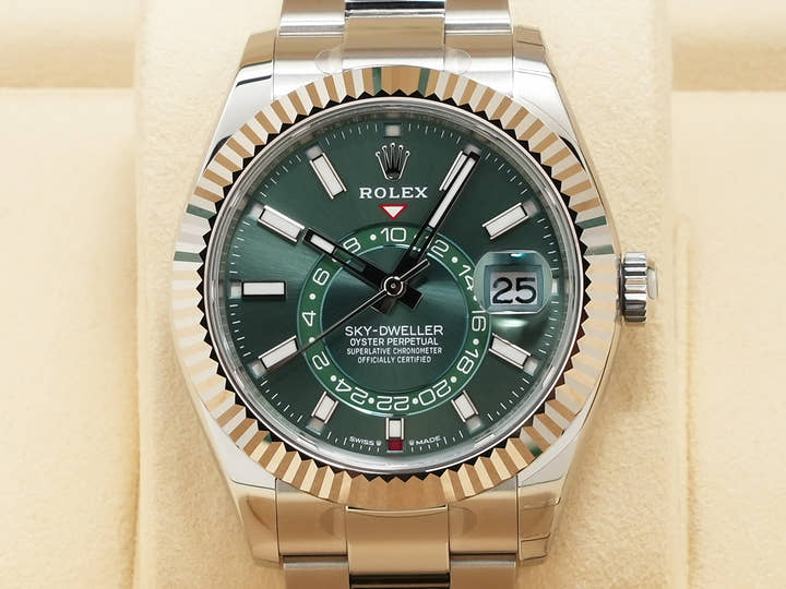 ロレックス スカイドゥエラー Ref.336934 ステンレススチール/ホワイトゴールド ミントグリーン文字盤 オイスターブレスレット
