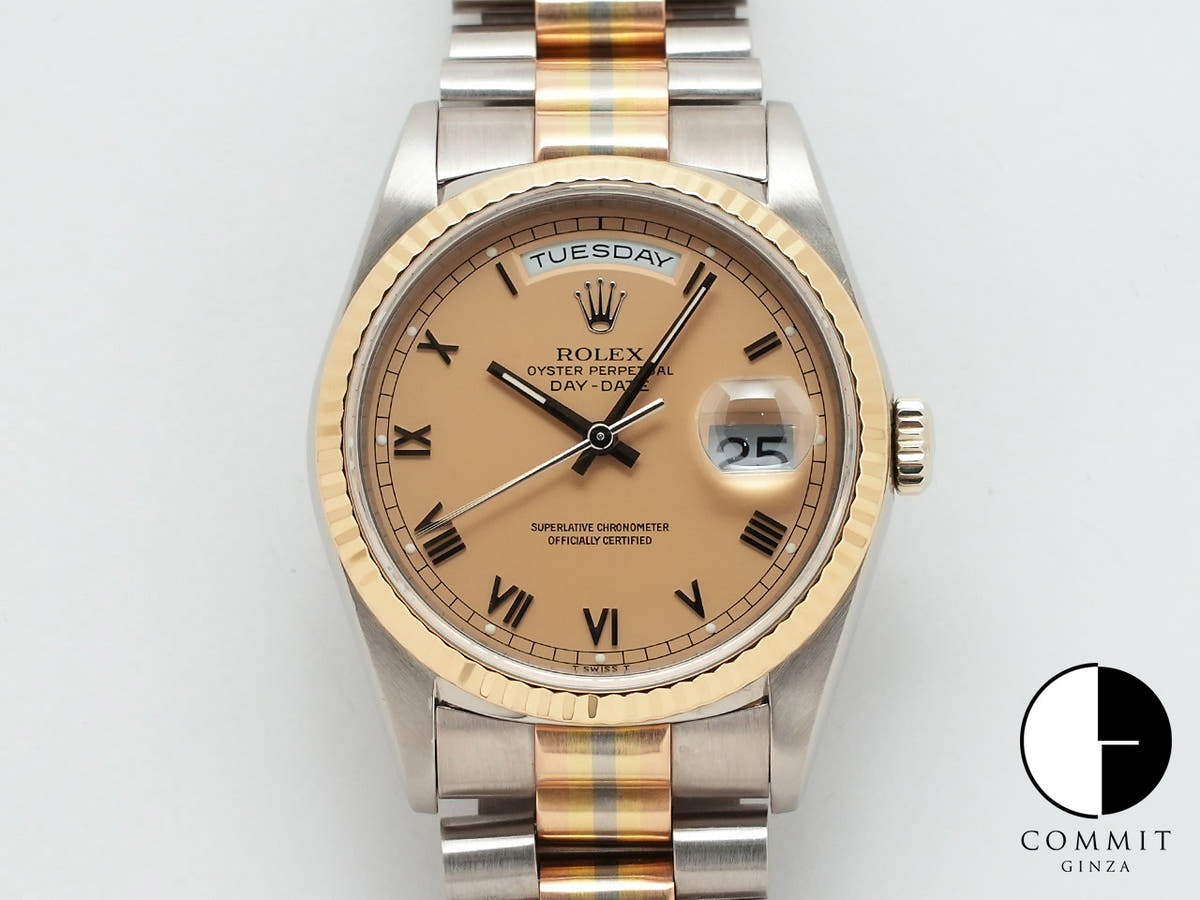 ロレックス デイデイト トリドール Ref.18239BIC ホワイトゴールド/ローズゴールド/イエローゴールド コッパー文字盤