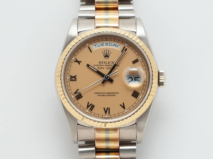 ロレックス デイデイト トリドール Ref.18239BIC ホワイトゴールド/ローズゴールド/イエローゴールド コッパー文字盤