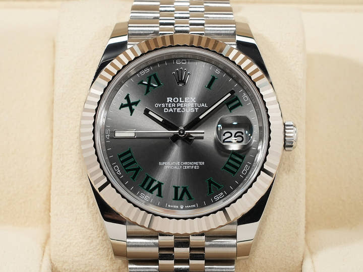 ロレックス デイトジャスト41 Ref.126334 ステンレススチール/ホワイトゴールド スレートローマン文字盤 ジュビリーブレスレット 中古 bgbqenti