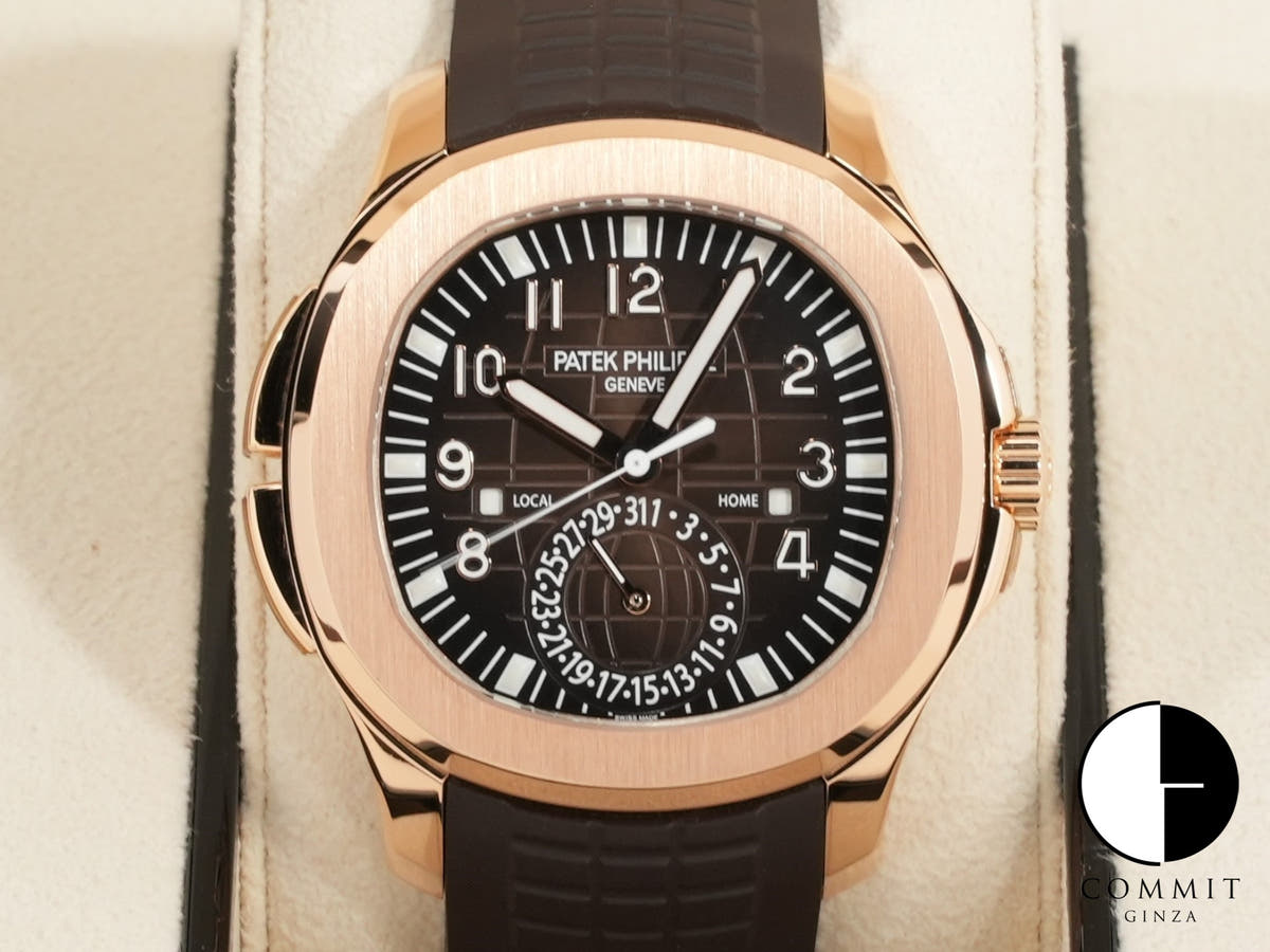 パテックフィリップ アクアノート Ref.5164R-001 ローズゴールド ブラウン エンボス文字盤