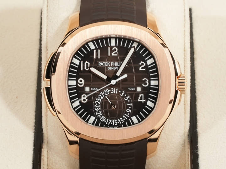 パテックフィリップ アクアノート Ref.5164R-001 ローズゴールド ブラウン エンボス文字盤