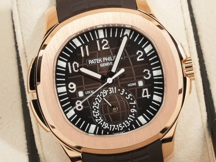 パテックフィリップ アクアノート Ref.5164R-001 ローズゴールド ブラウン エンボス文字盤