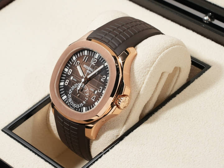 パテックフィリップ アクアノート Ref.5164R-001 ローズゴールド ブラウン エンボス文字盤