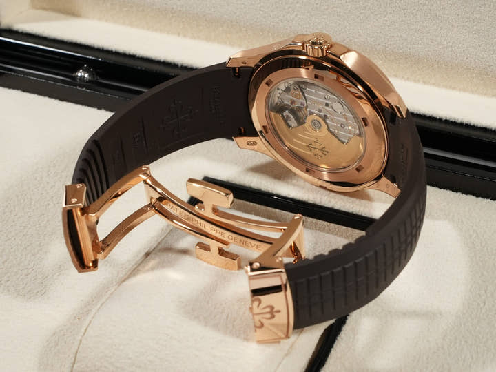 パテックフィリップ アクアノート Ref.5164R-001 ローズゴールド ブラウン エンボス文字盤