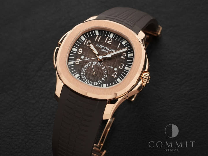 パテックフィリップ アクアノート Ref.5164R-001 ローズゴールド ブラウン エンボス文字盤