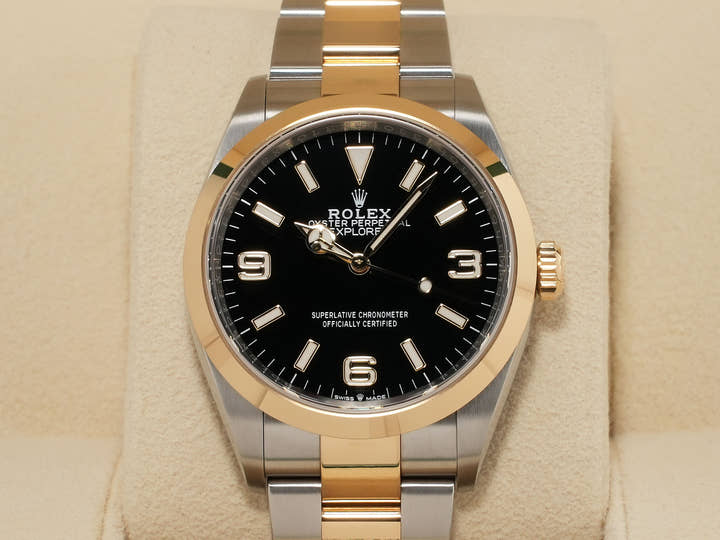 ロレックス エクスプローラー36 Ref.124273 ステンレススチール/イエローゴールド ブラック文字盤
