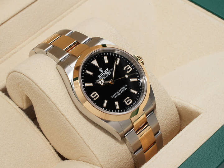 ロレックス エクスプローラー36 Ref.124273 ステンレススチール/イエローゴールド ブラック文字盤