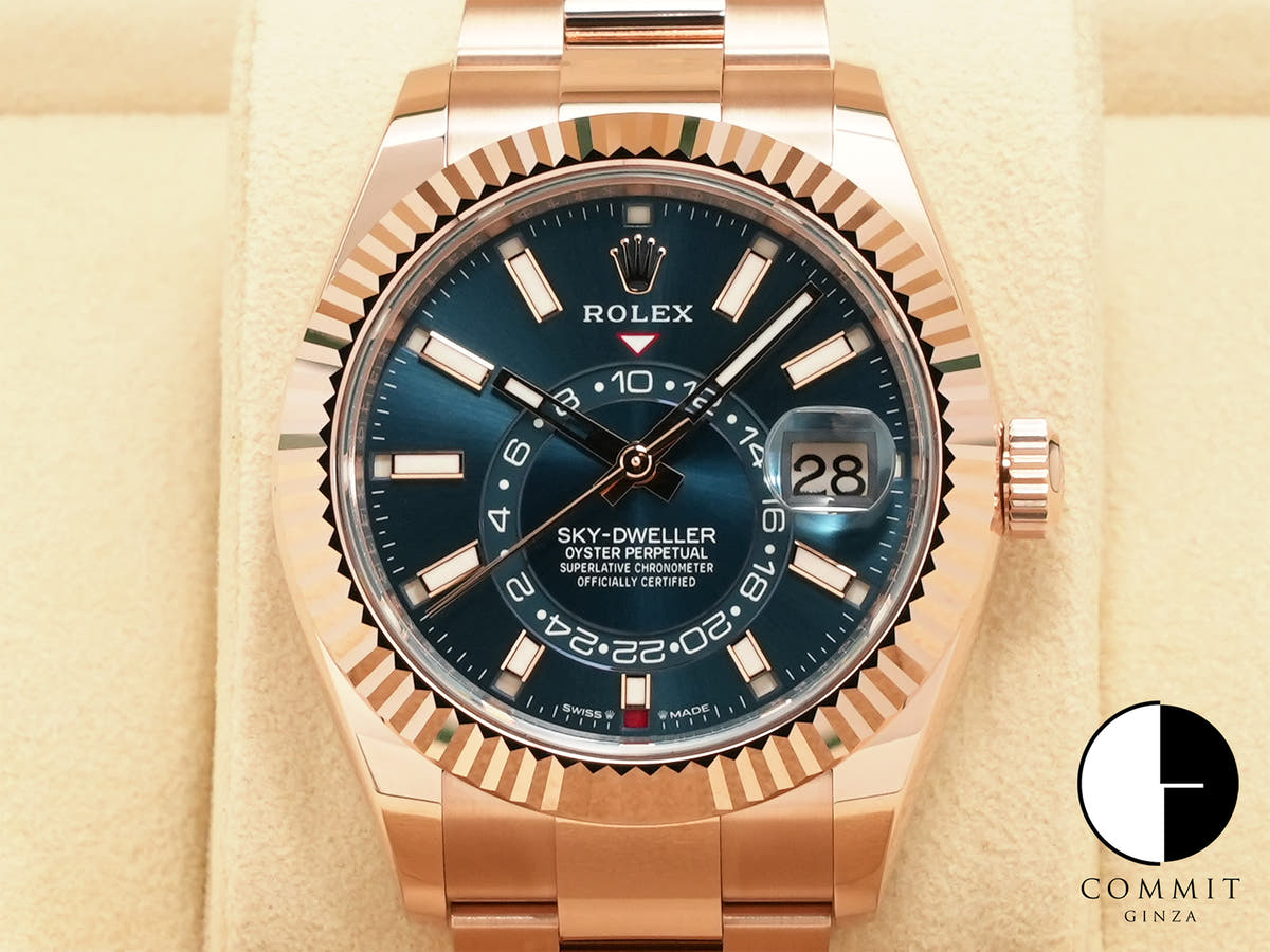 ロレックス スカイドゥエラー Ref.336935 エバーローズゴールド ブルーグリーン文字盤 オイスターブレスレット