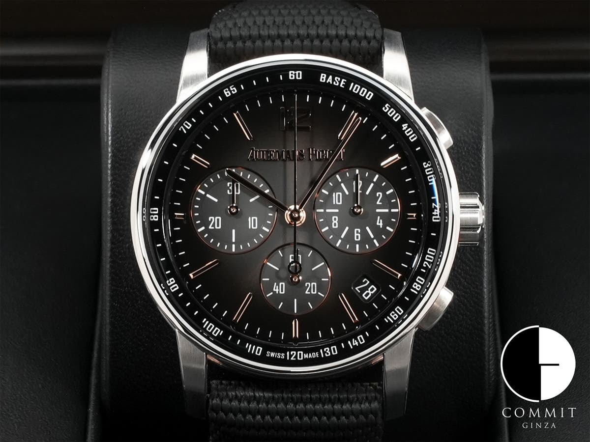 オーデマピゲ CODE 11.59 バイ オーデマ ピゲ クロノグラフ Ref.26393CR.OO.A002KB.01 ピンクゴールド/ホワイトゴールド スモークグレーラッカー文字盤