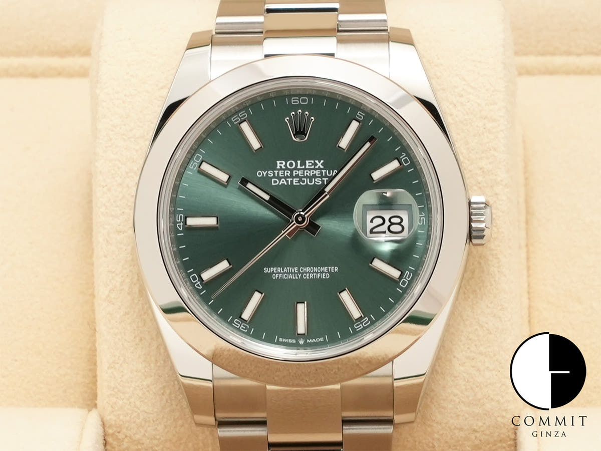 Rolex Datejust 41 Ref. 126300 Stainless Steel Mint Green Dial