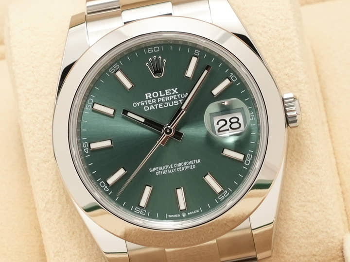 Rolex Datejust 41 Ref. 126300 Stainless Steel Mint Green Dial