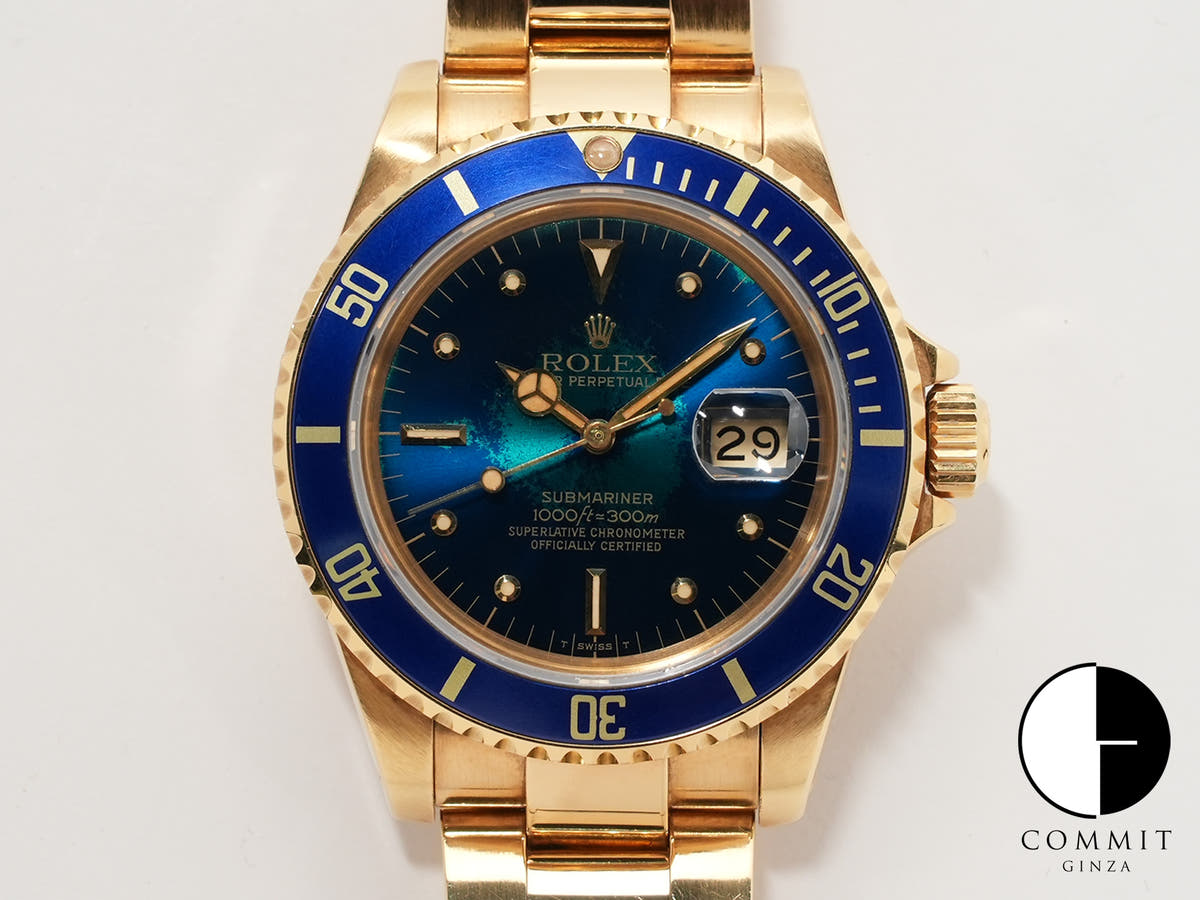 Rolex Submariner Date Ref. 16808 Yellow Gold Blue Dial