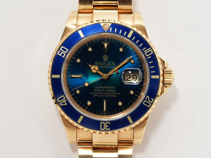 Rolex Submariner Date Ref. 16808 Yellow Gold Blue Dial