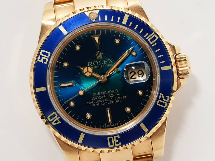 Rolex Submariner Date Ref. 16808 Yellow Gold Blue Dial