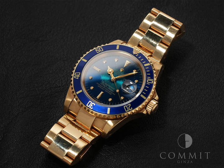 Rolex Submariner Date Ref. 16808 Yellow Gold Blue Dial