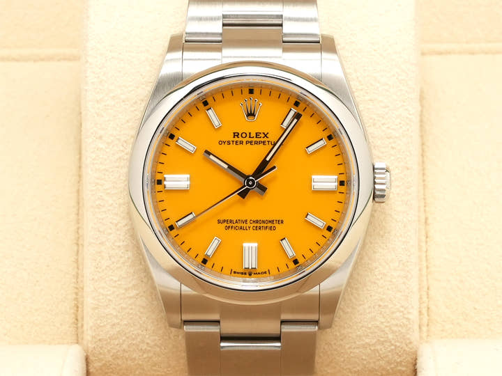 ロレックス オイスターパーペチュアル36 Ref.126000 ステンレススチール イエロー文字盤