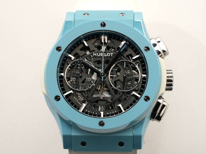 ウブロ クラシックフュージョン アエロフュージョン クロノグラフ カプリ Ref.525.EX.0179.RW.CAP18 CE スケルトン文字盤 中古 qtumo72j