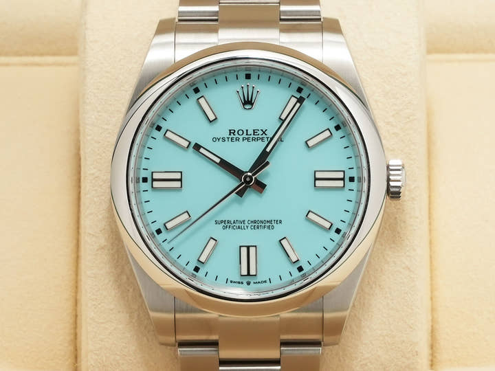 ロレックス オイスターパーペチュアル41 Ref.124300 ステンレススチール ターコイズ文字盤