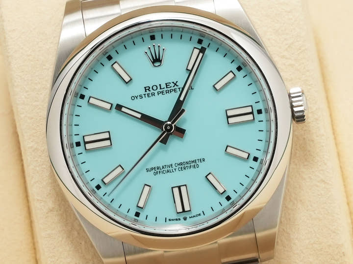 ロレックス オイスターパーペチュアル41 Ref.124300 ステンレススチール ターコイズ文字盤