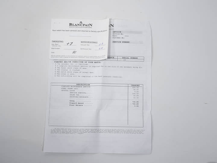 ブランパン フィフティファゾムス 50周年記念 シリーズⅢ Ref.2200A-1130-71 ブラック文字盤 中古 die57su5